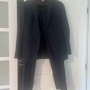 MENS ZARA SUIT NAVY JACKET SIZED 42 PANTS SIZED 36 WINTER 2014 tailored fit